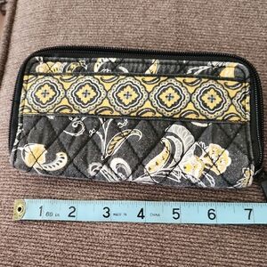 Quilted Floral Wallet with Dusl Zippers